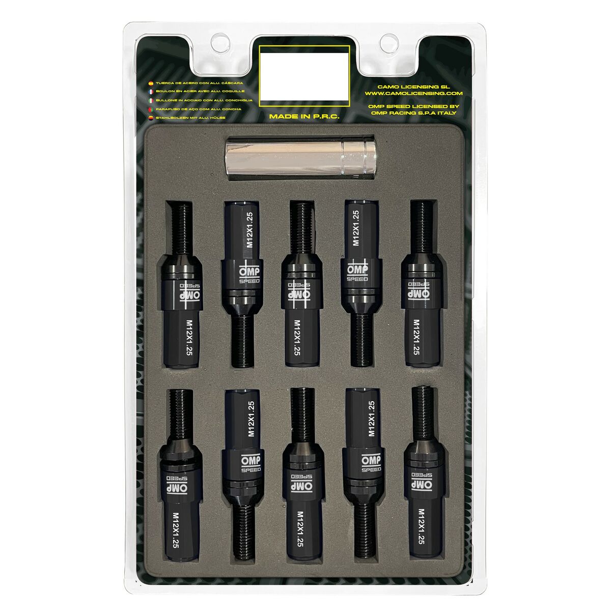 Skruvsats OMP OMPS09971201 28 mm Svart M12 x 1,25