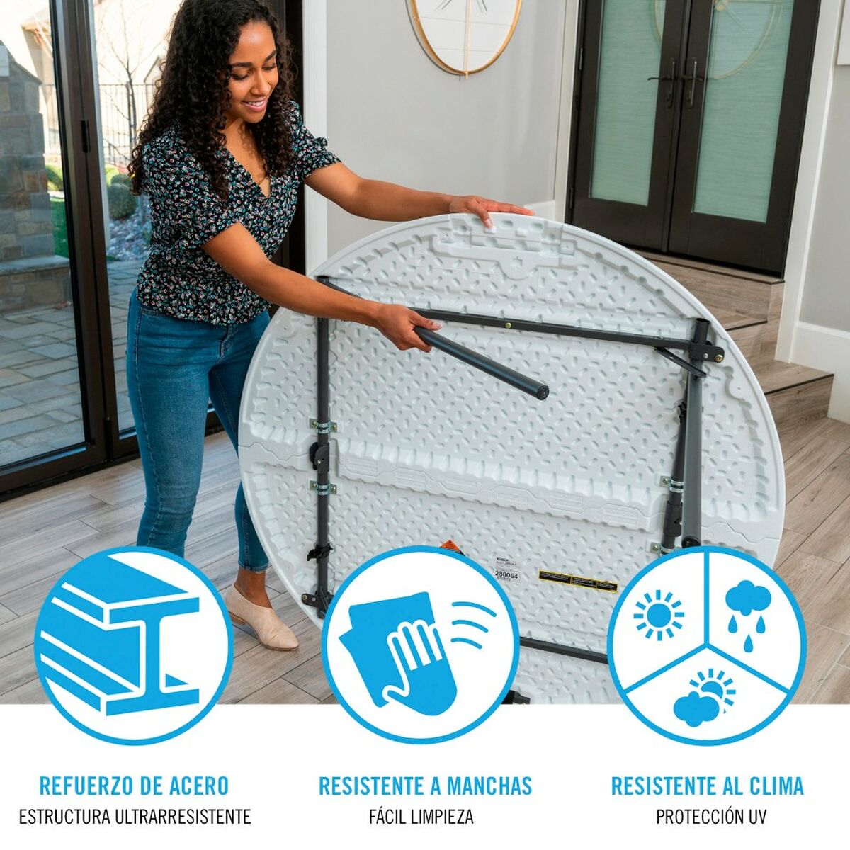 Fällbord Lifetime Vit 122 x 73,5 x 122 cm Stål Plast - 10