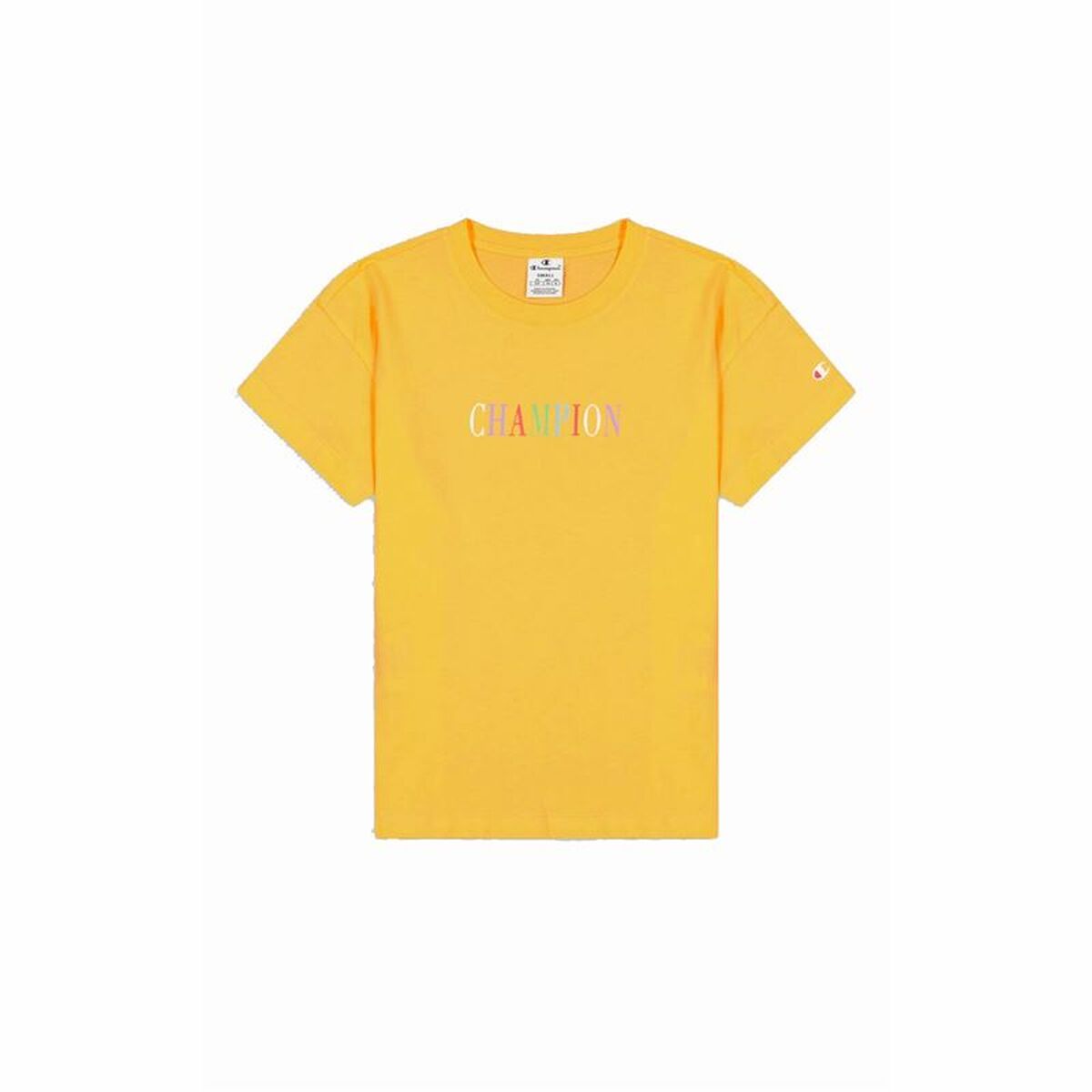 T-shirt med kortärm Dam Champion Crewneck Croptop Gul - 5