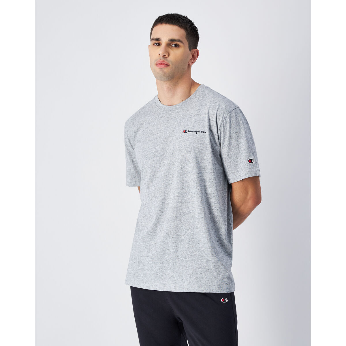 T-shirt med kortärm Herr Champion CHAMPION SS TEE 220264 NOXM Grå - 3