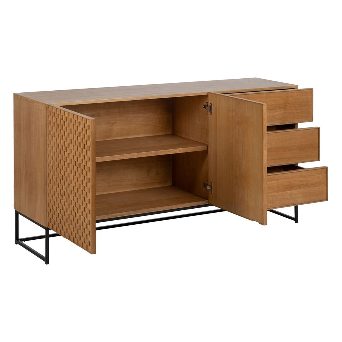 Skänk MARIGNI Svart Naturell Järn Trä MDF 160 x 42,5 x 79 cm - 3