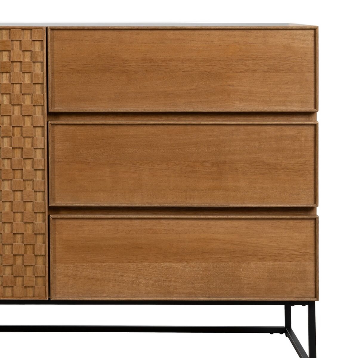 Skänk MARIGNI Svart Naturell Järn Trä MDF 160 x 42,5 x 79 cm - 4