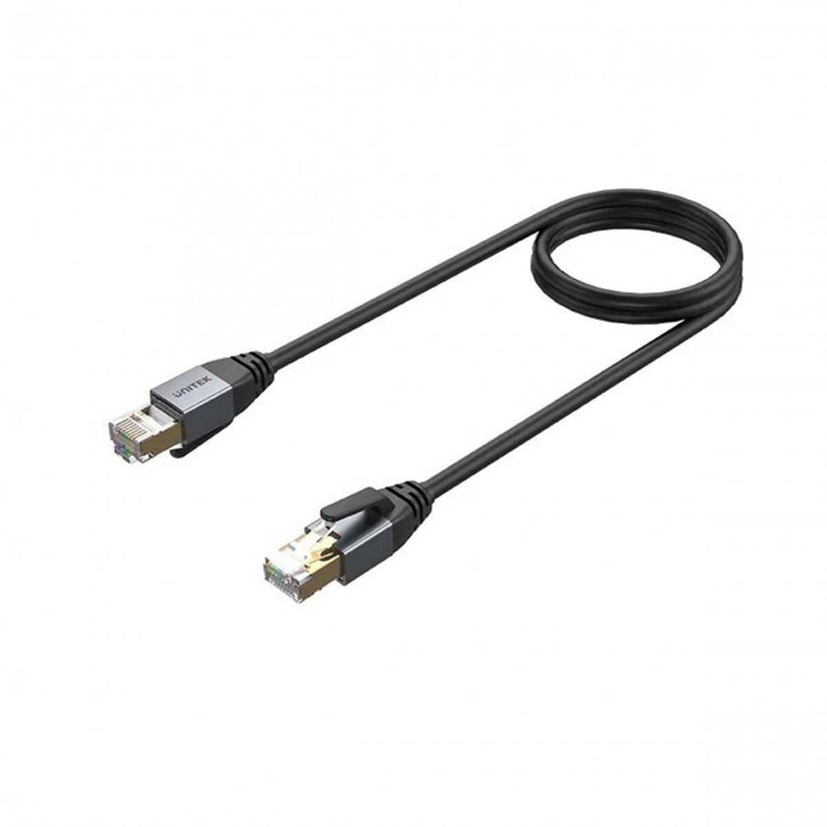 Nätkabel S/FTP Styv Kategori 8 Unitek C18149AGY03-1M Svart 1 m - 2