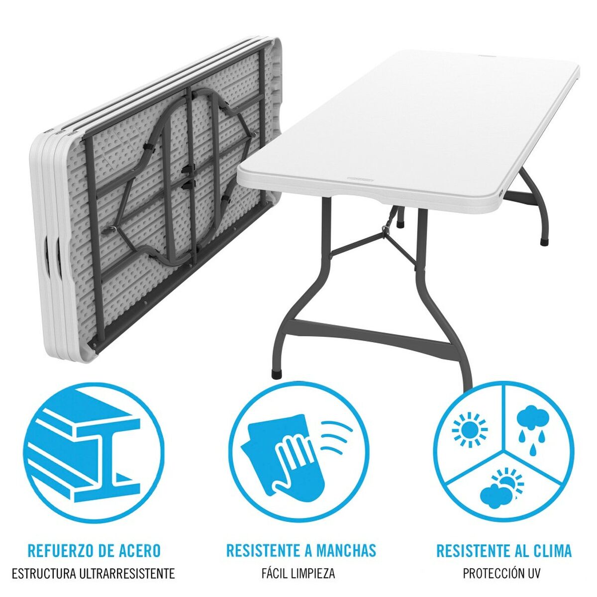 Fällbord Lifetime Vit 182 x 73,5 x 76 cm 182 x 74 x 76 cm - 10