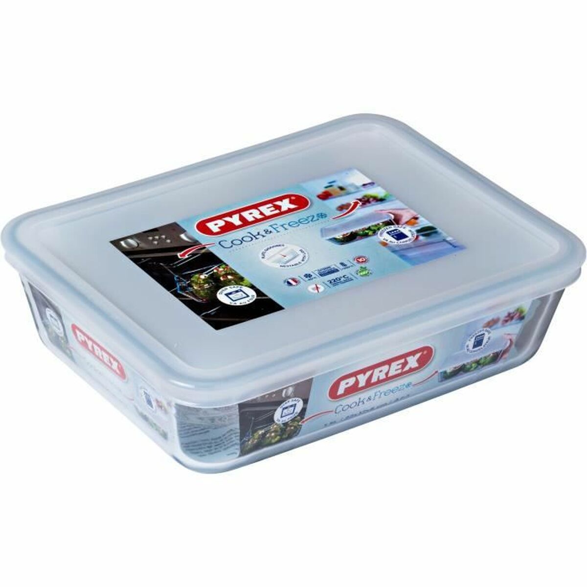 Behållare för matkonservering Pyrex Vit Transparent Rektangulär 1,5 L - 2