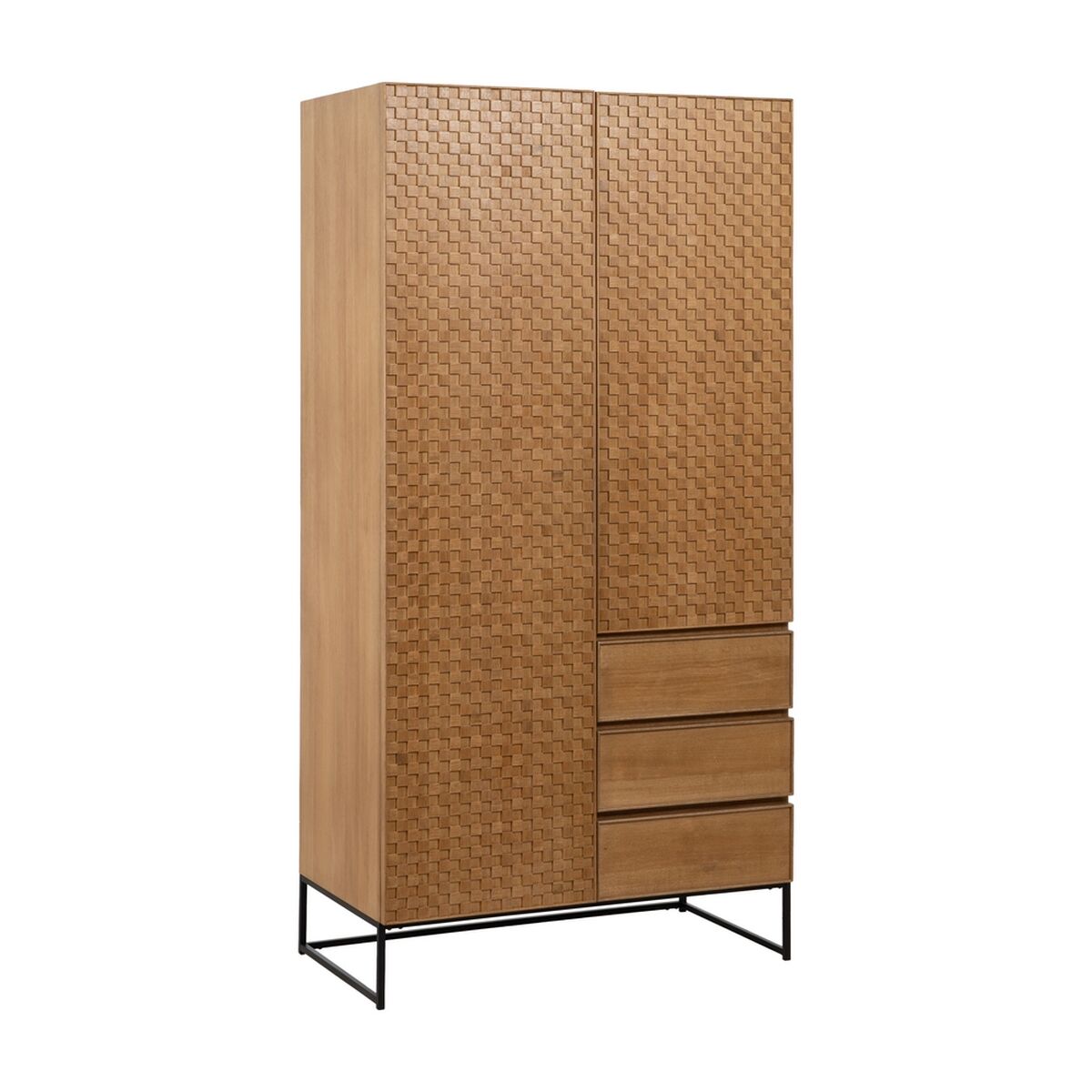 Skänk MARIGNI Svart Naturell Järn Trä MDF 98,5 x 55 x 199,5 cm
