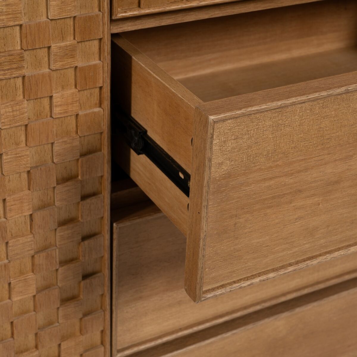 Skänk MARIGNI Svart Naturell Järn Trä MDF 98,5 x 55 x 199,5 cm - 5