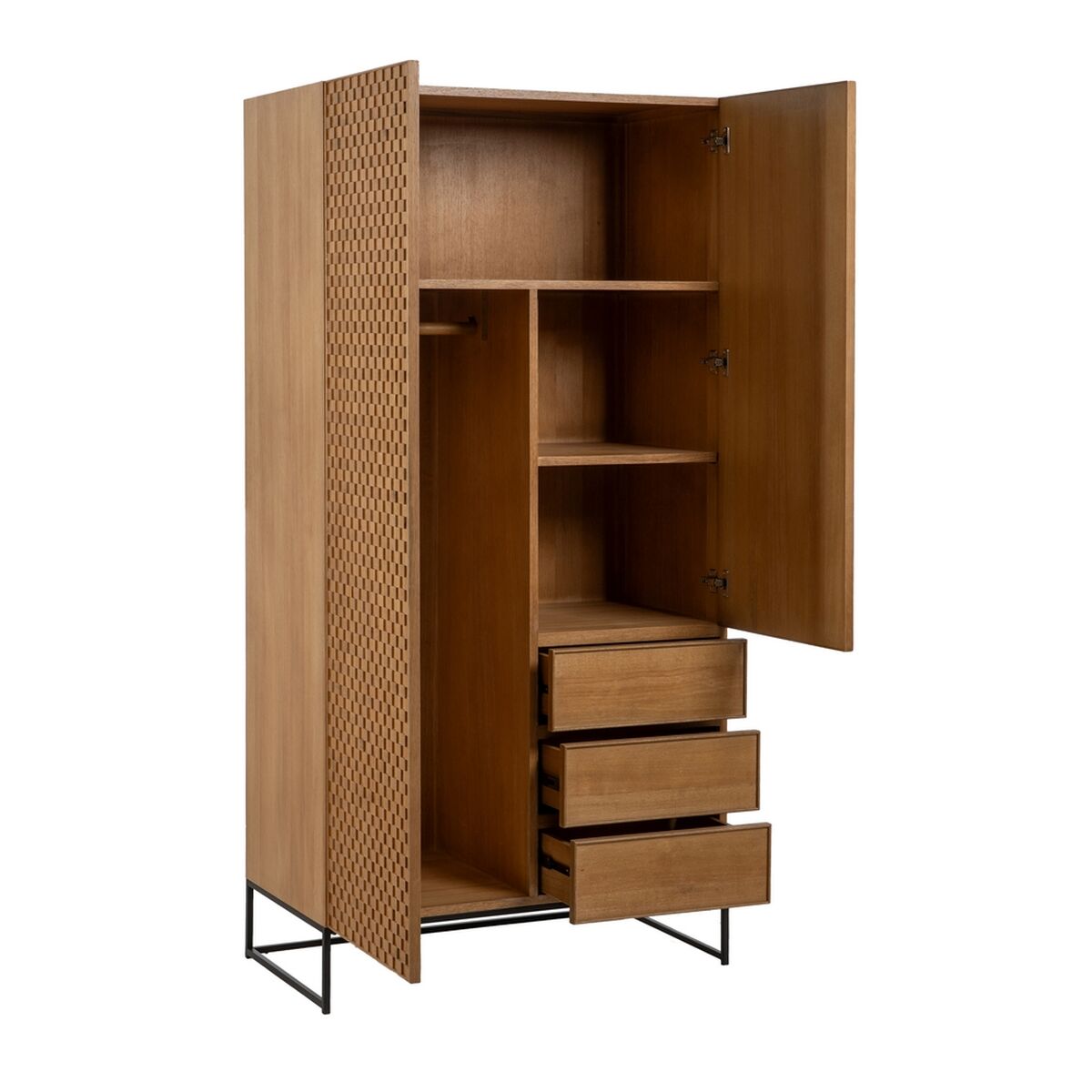 Skänk MARIGNI Svart Naturell Järn Trä MDF 98,5 x 55 x 199,5 cm - 3