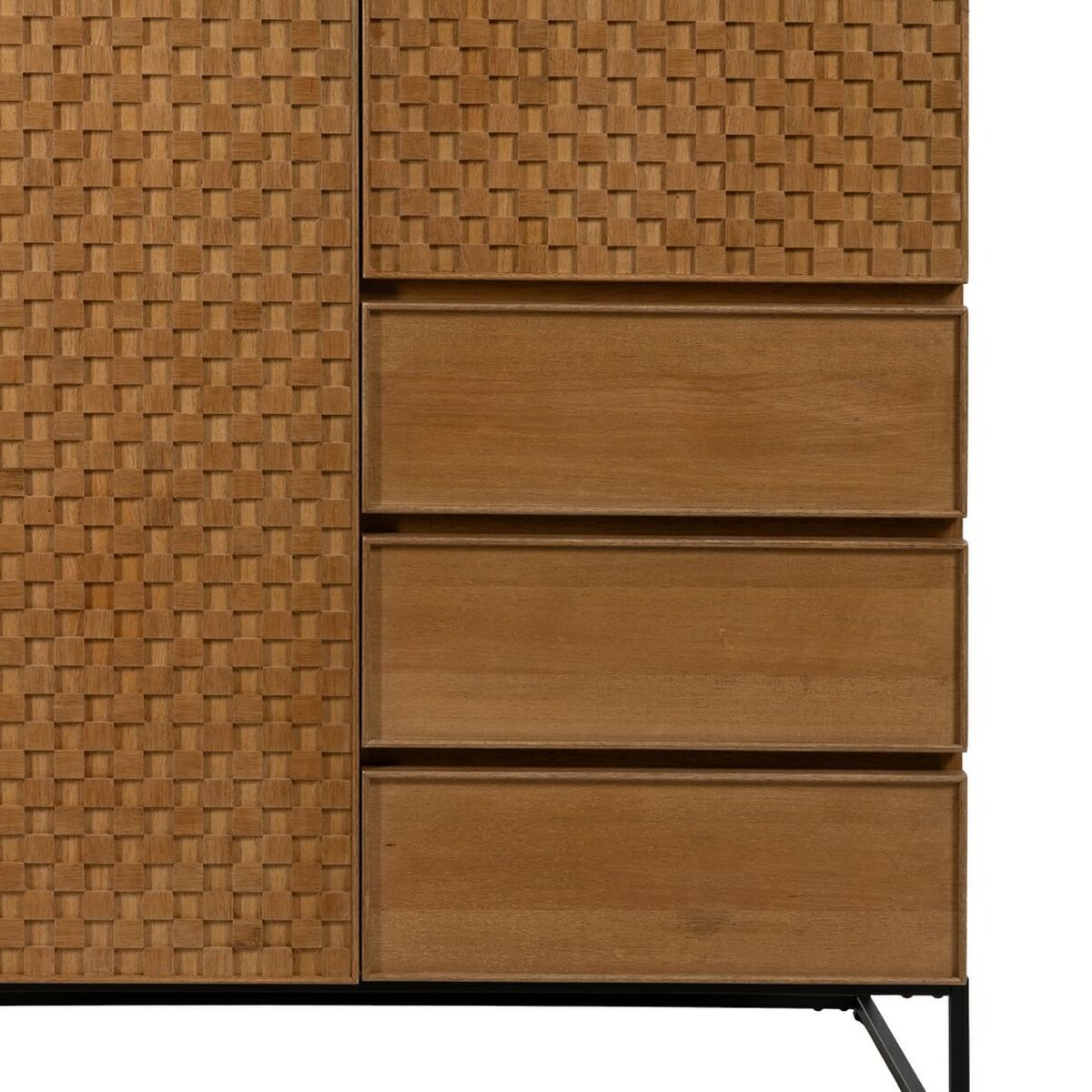 Skänk MARIGNI Svart Naturell Järn Trä MDF 98,5 x 55 x 199,5 cm - 4