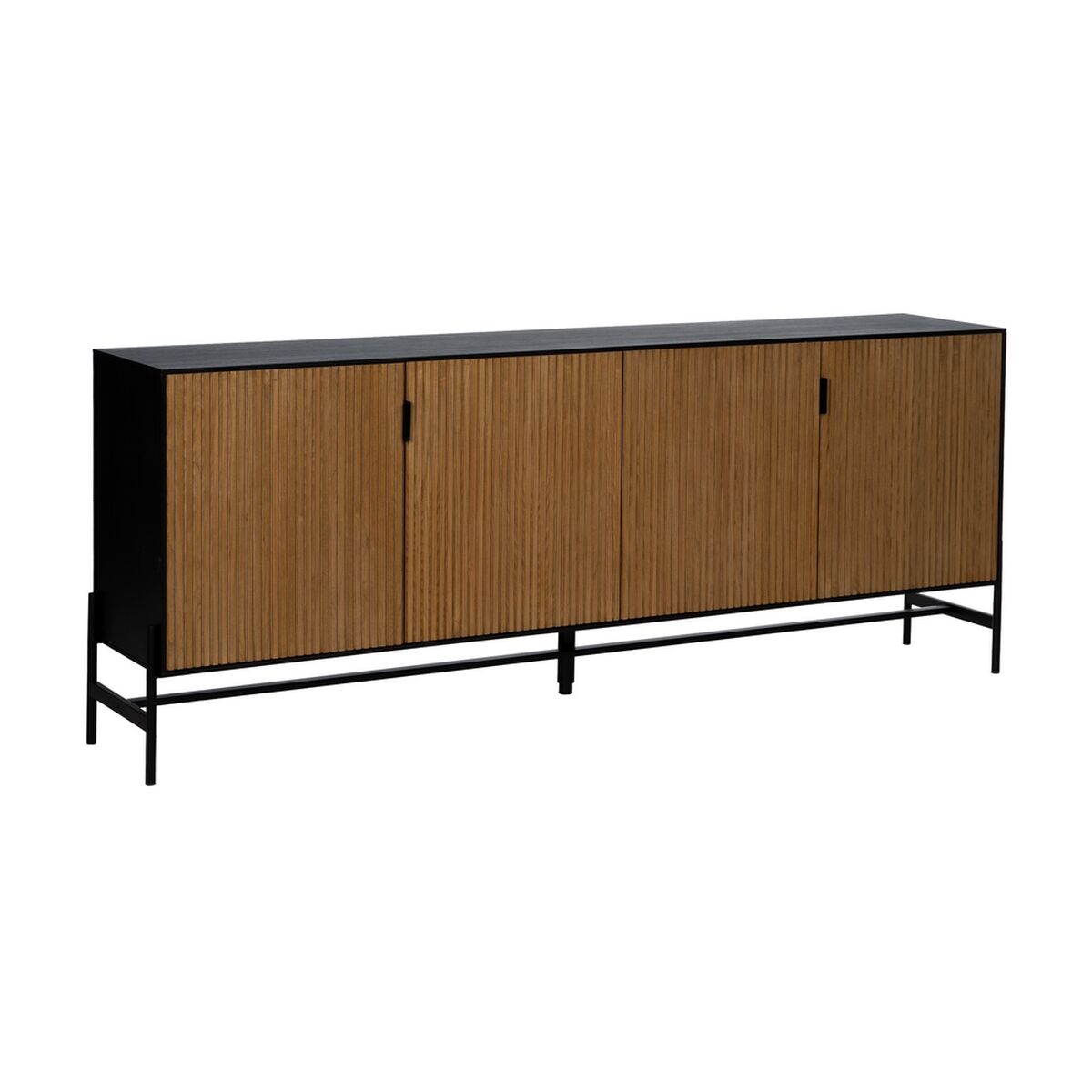 Skänk ORLEANS Svart Naturell Järn Trä MDF 204 x 40 x 81,5 cm
