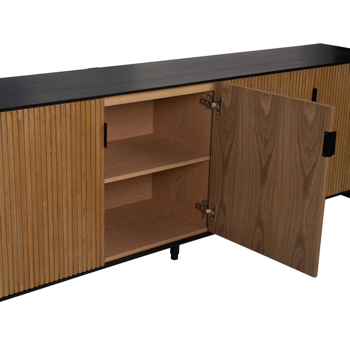 Skänk ORLEANS Svart Naturell Järn Trä MDF 204 x 40 x 81,5 cm - 6
