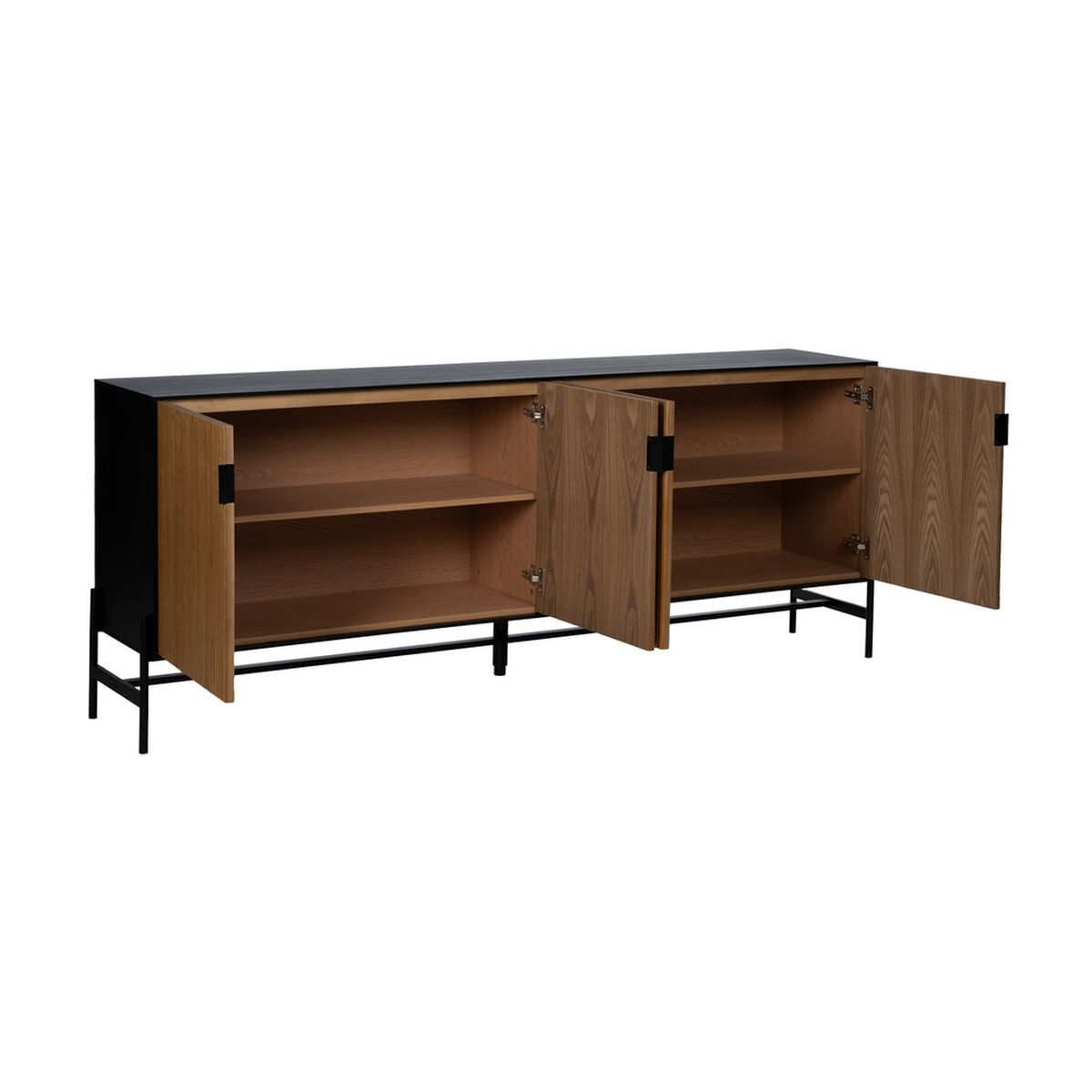 Skänk ORLEANS Svart Naturell Järn Trä MDF 204 x 40 x 81,5 cm - 3