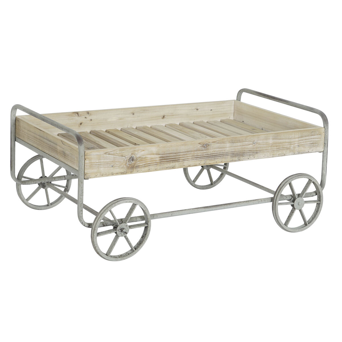 Sidobord DKD Home Decor Grå Naturell Metall Gran Granträ 110 x 67 x 46 cm