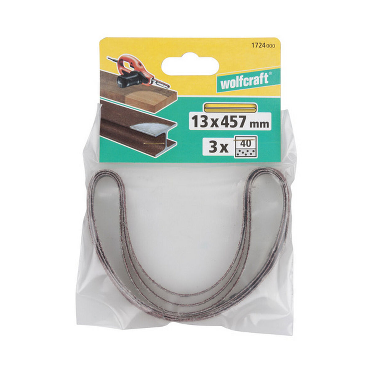 Bandslippapper Wolfcraft 1725000 3 Delar - 5