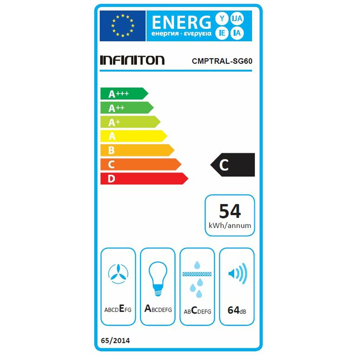 Konventionell fläkt Infiniton CMPTRAL-SG60 Svart 210 W 400 m3/h - 2