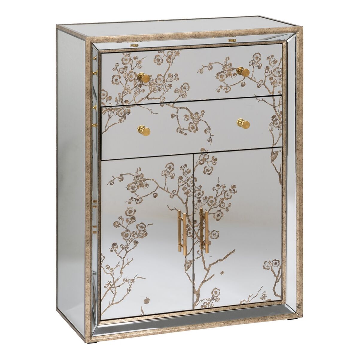 Skänk CHLOE Gyllene Speglar Glas Trä MDF 80 x 40 x 108 cm