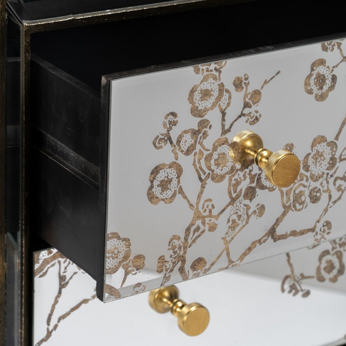 Skänk CHLOE Gyllene Speglar Glas Trä MDF 80 x 40 x 108 cm - 5