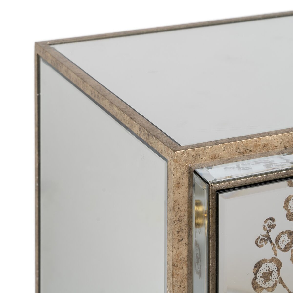 Skänk CHLOE Gyllene Speglar Glas Trä MDF 80 x 40 x 108 cm - 4