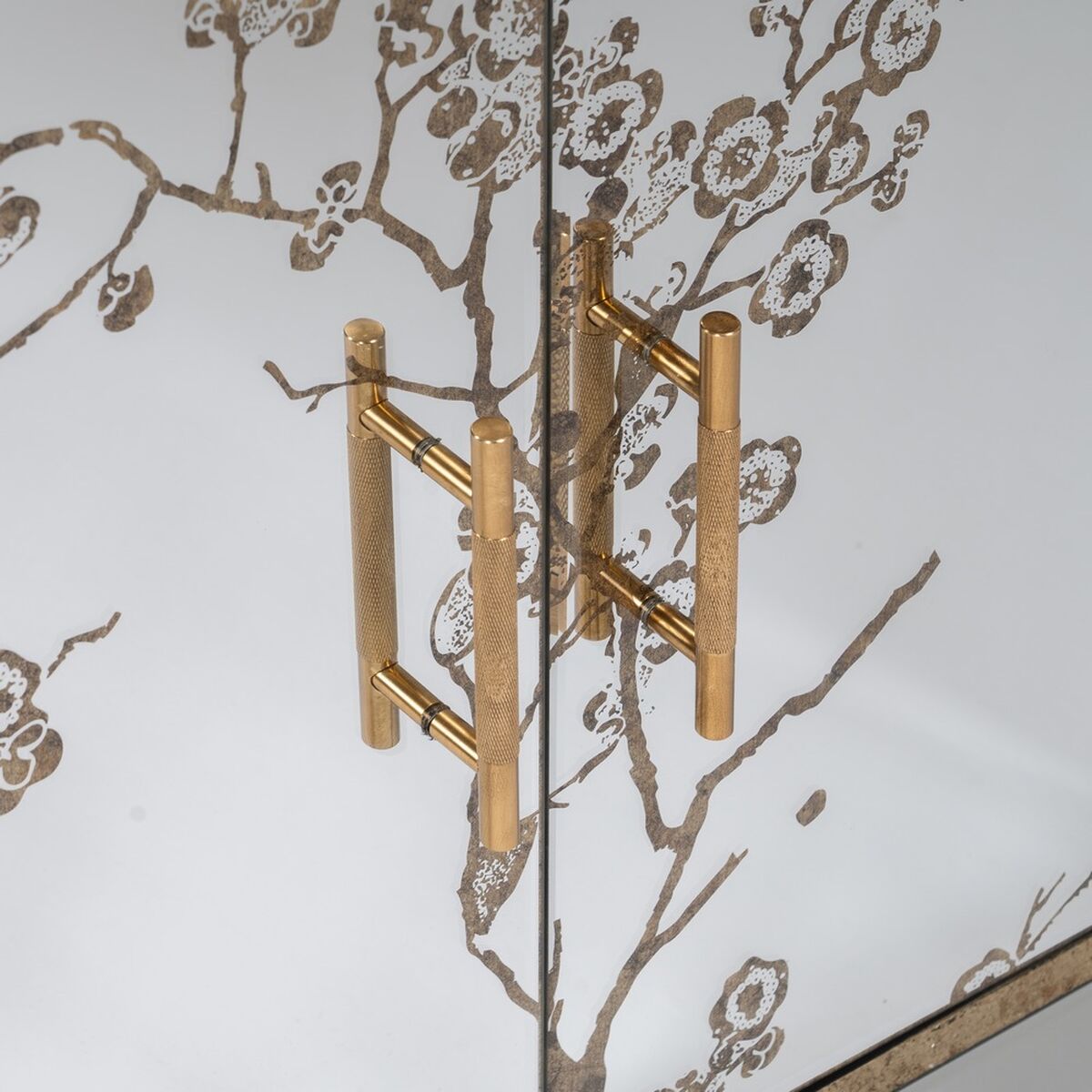 Skänk CHLOE Gyllene Speglar Glas Trä MDF 80 x 40 x 108 cm - 7