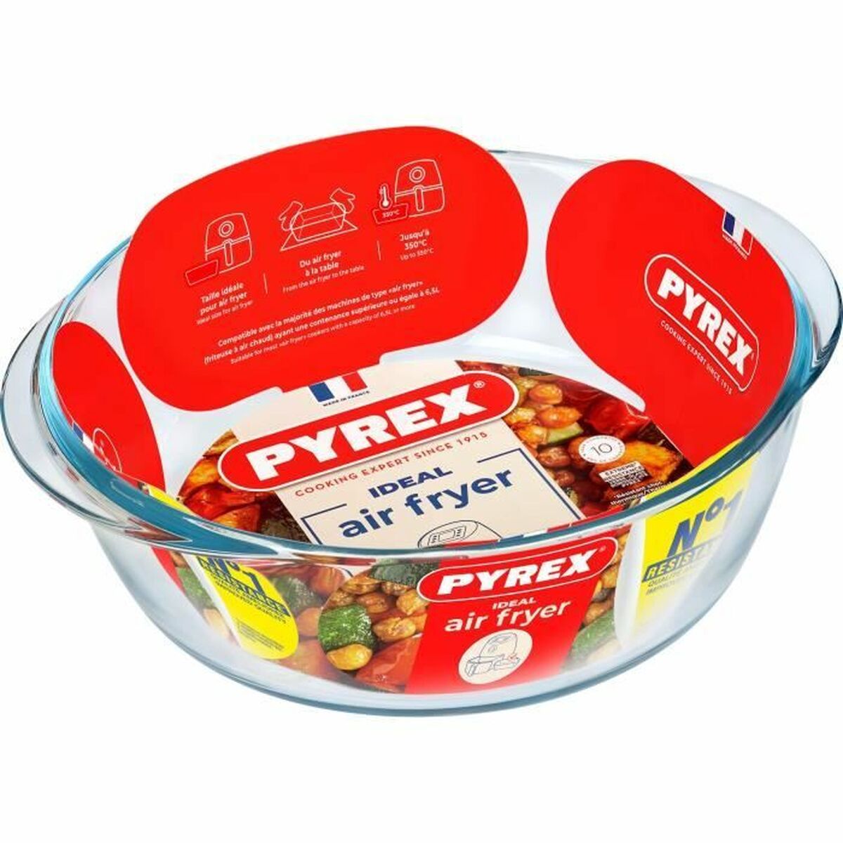 Ugnsform Pyrex Transparent Borosilikatglas Rund Ø 26 cm