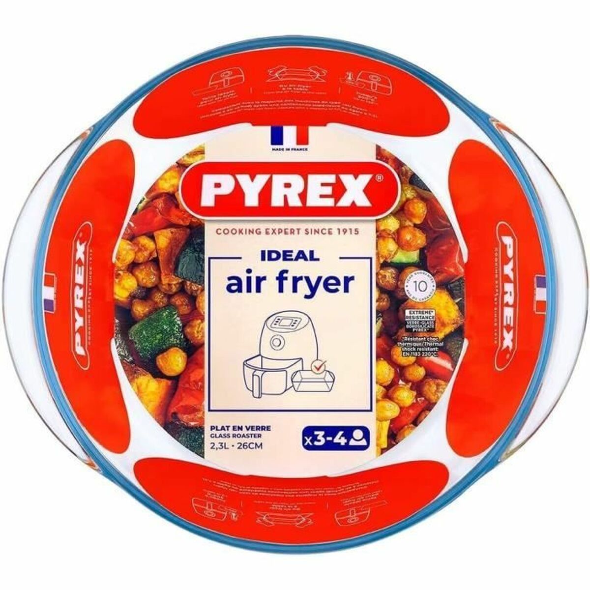 Ugnsform Pyrex Transparent Borosilikatglas Rund Ø 26 cm - 2
