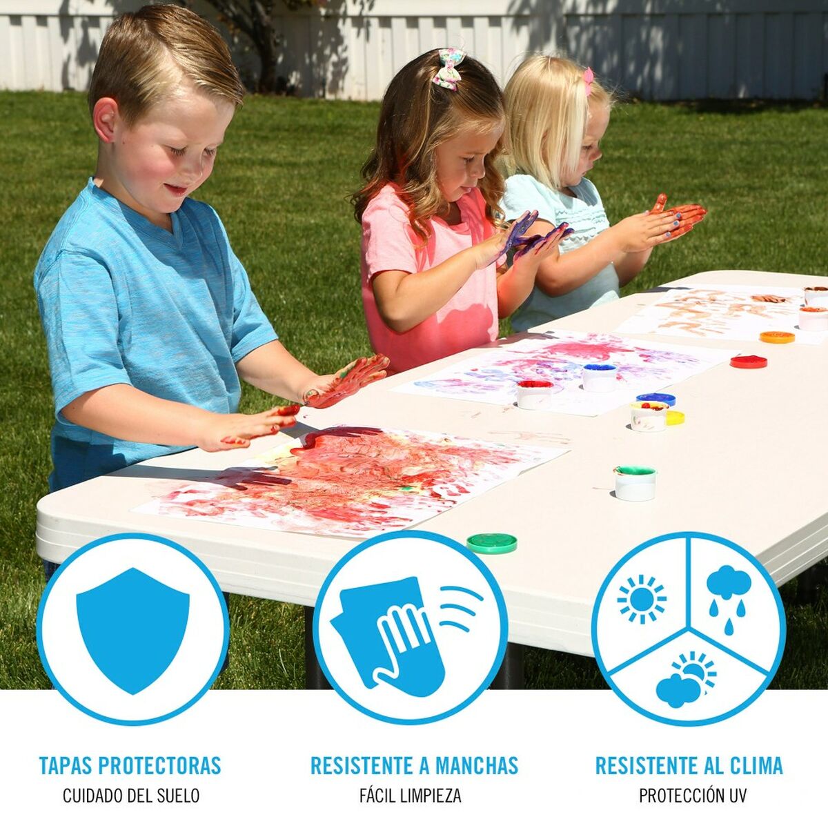 Fällbord Lifetime Vit Stål Plast 183 x 91 x 76 cm - 4