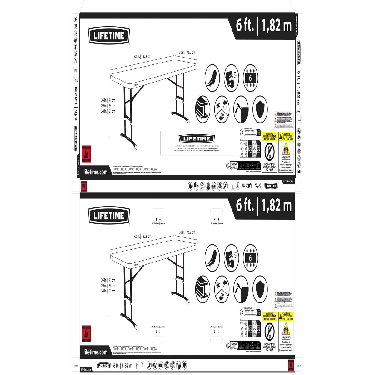 Fällbord Lifetime Vit Stål Plast 183 x 91 x 76 cm - 14