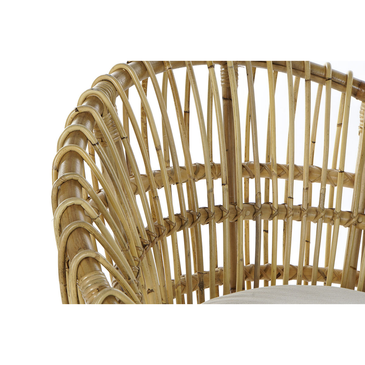Fåtölj DKD Home Decor 8424001750092 Naturell Bomull Vit Rattan (74 x 67 x 85 cm) - 9
