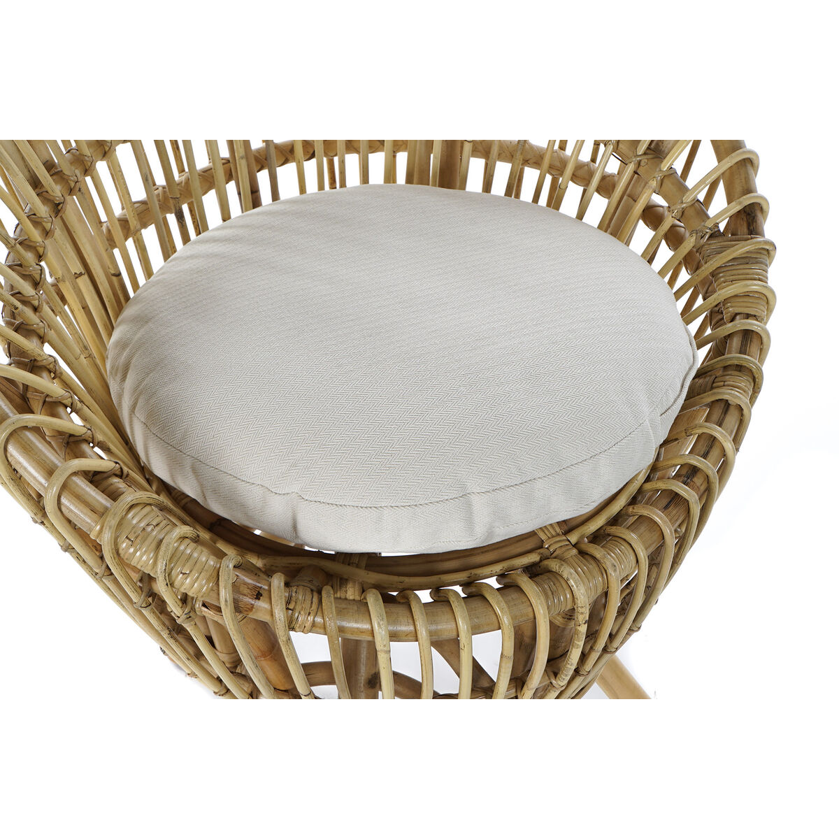 Fåtölj DKD Home Decor 8424001750092 Naturell Bomull Vit Rattan (74 x 67 x 85 cm) - 10