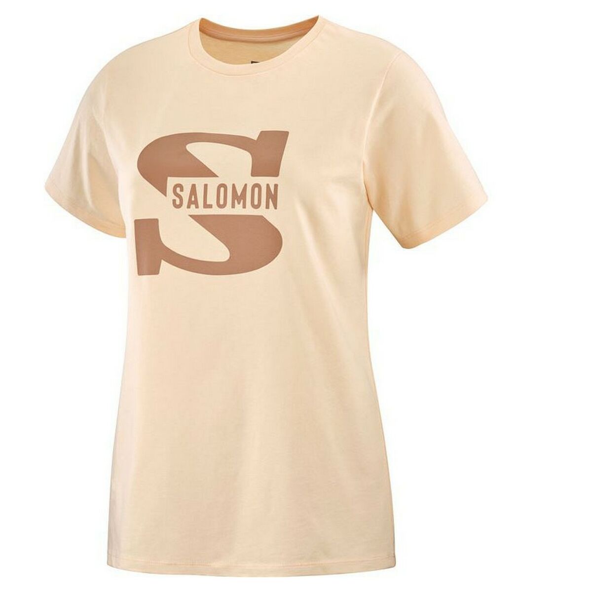 T-shirt med kortärm Herr Salomon Big Logo Nude Beige Brun - 8