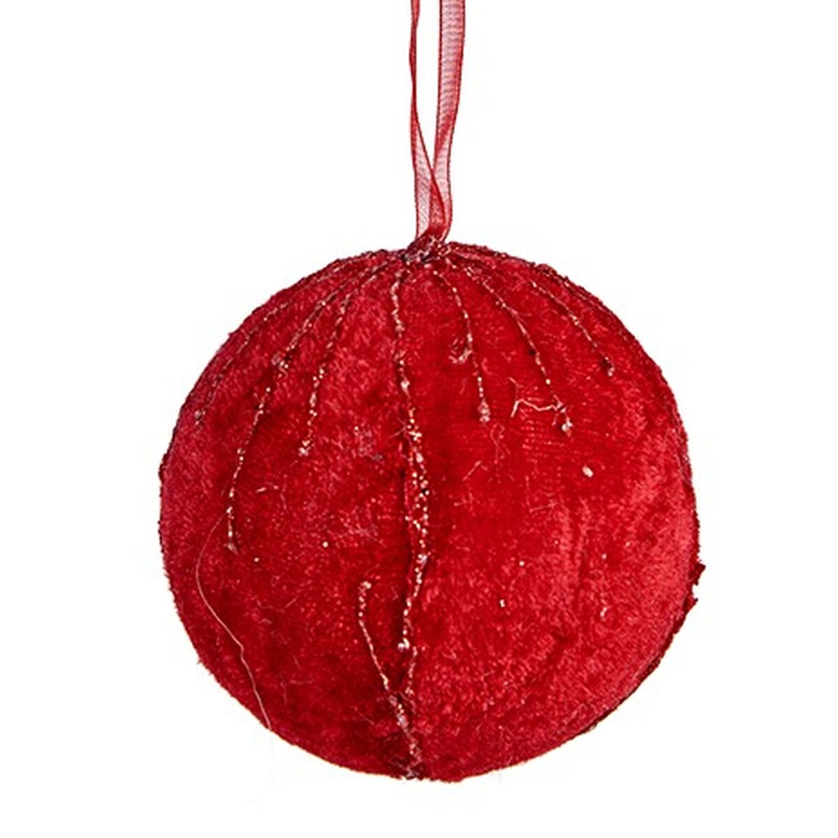 Uppsättning av julkulor Krist+ Röd Polyester (6 antal) - 6