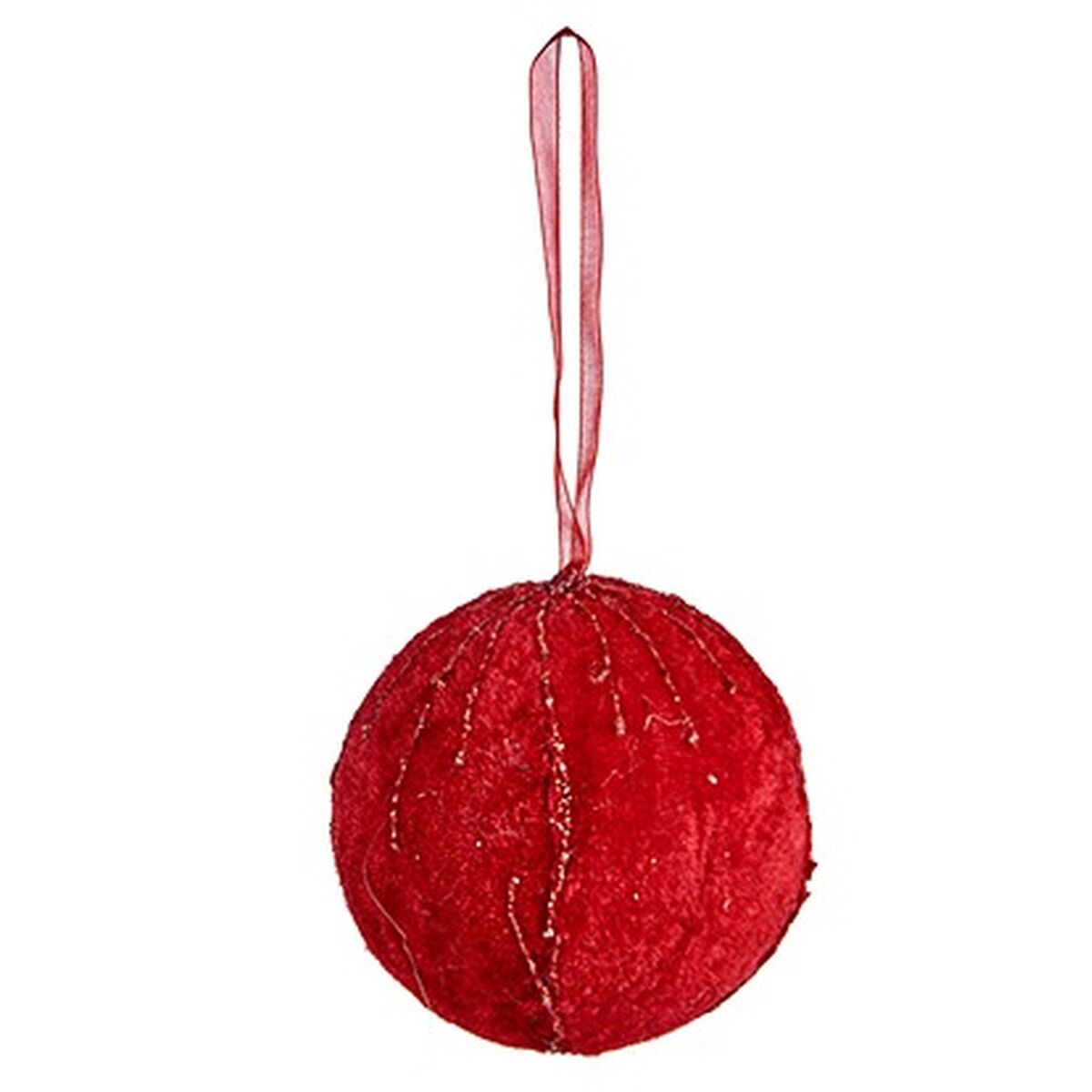 Uppsättning av julkulor Krist+ Röd Polyester (6 antal) - 3