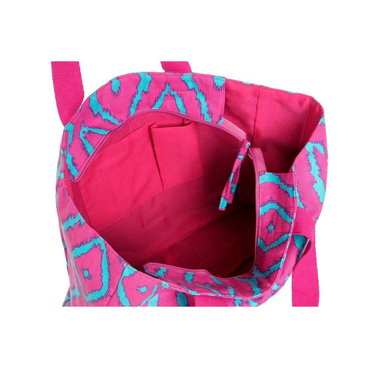 Strandväska DKD Home Decor Blå Grön Orange Fuchsia 55 x 14 x 35 cm (3 antal) - 3