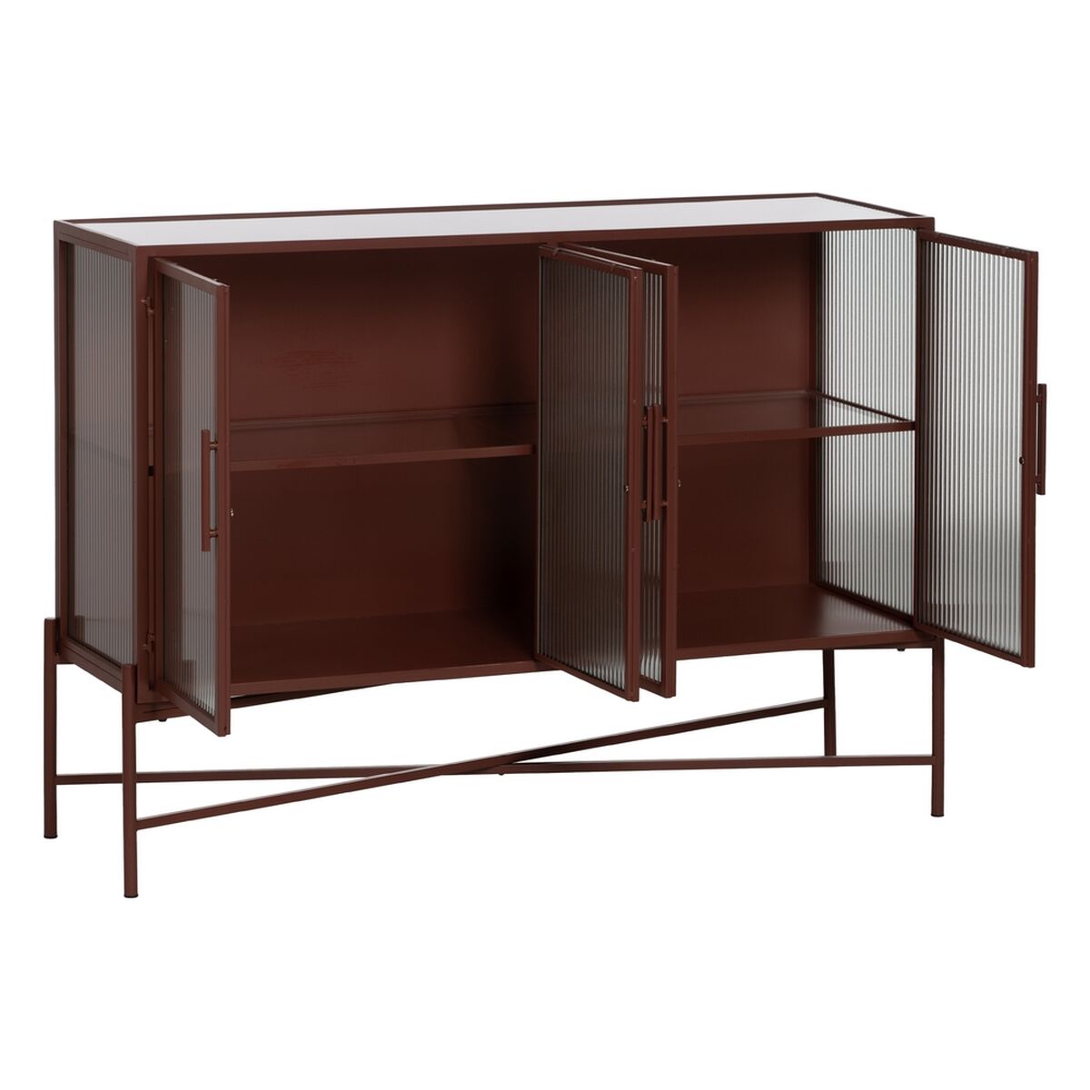 Skänk Takpanna Glas Järn 120 x 35 x 85 cm - 3