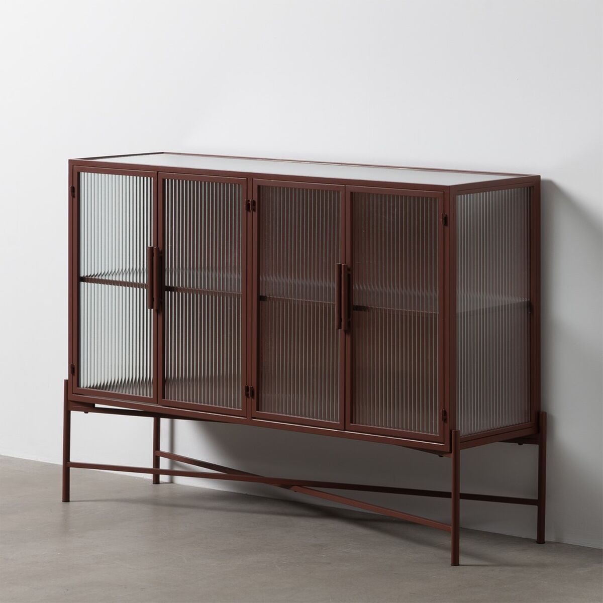 Skänk Takpanna Glas Järn 120 x 35 x 85 cm - 2