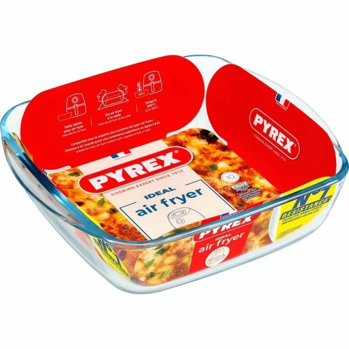 Ugnsform Pyrex Transparent Borosilikatglas Fyrkantig