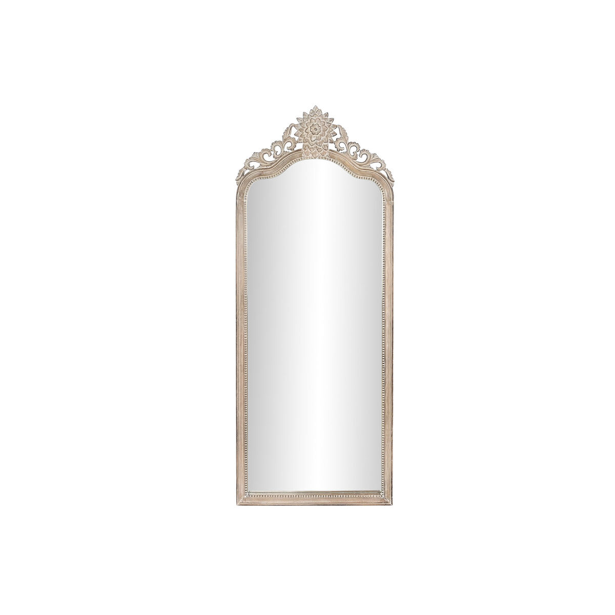 Väggspegel DKD Home Decor 68 x 3,5 x 175 cm 70 x 3,5 x 180 cm Glas Naturell Vit Mangoträ Avskalad