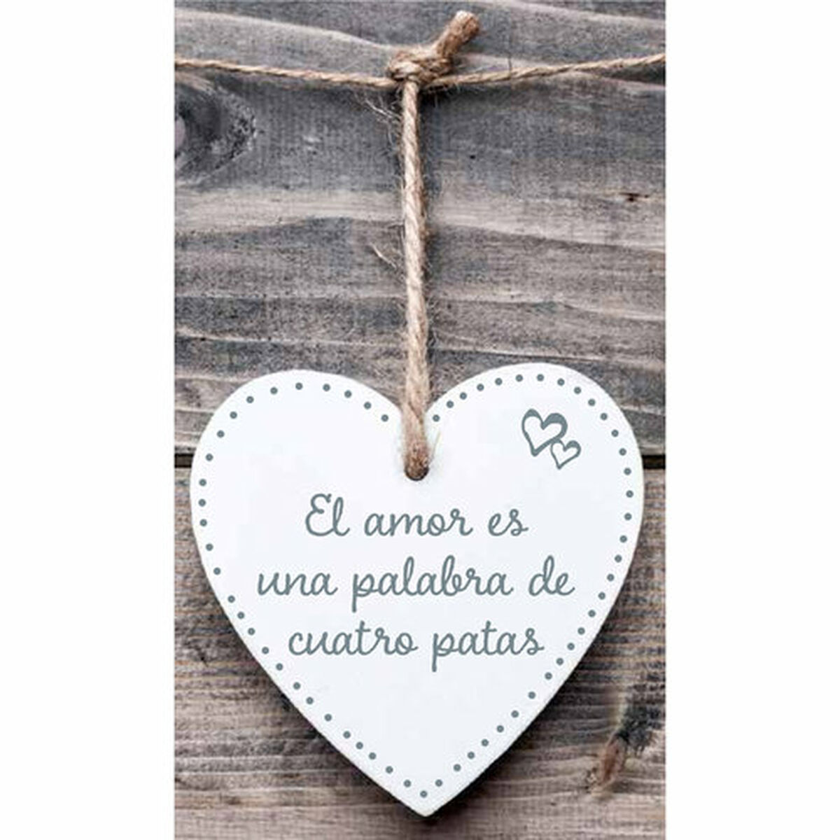 Hängdekoration Magnet & Steel El amor es una palabra de cuatro patas Hjärta 13 x 13 x 0,8 cm - 4