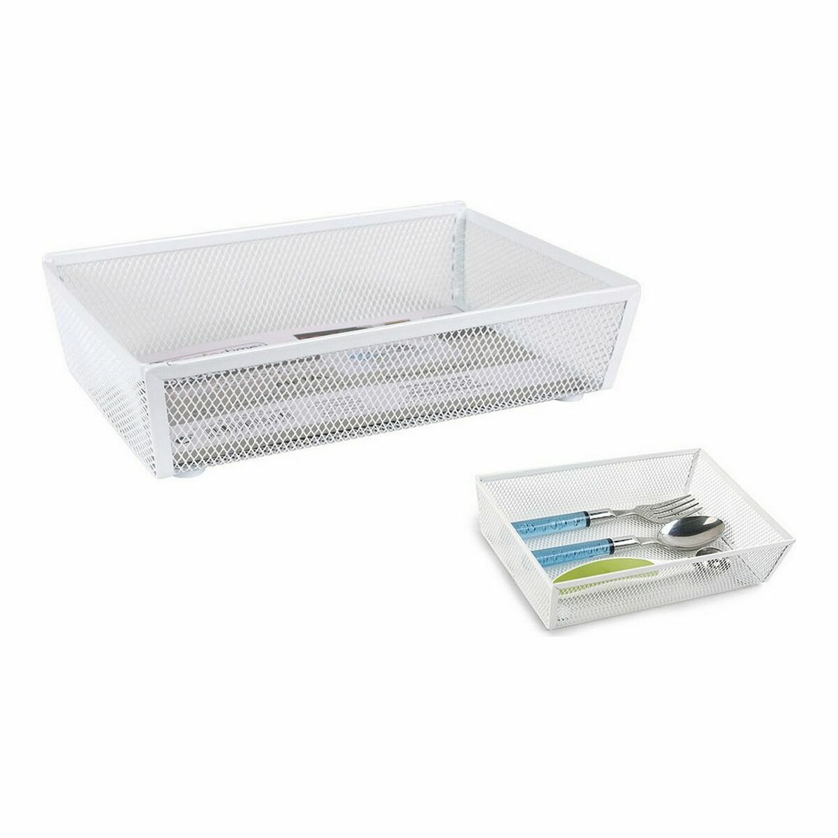 Besticks-sortering Confortime Metall Vit (21,8 x 15,24 x 5,2 cm) - 3