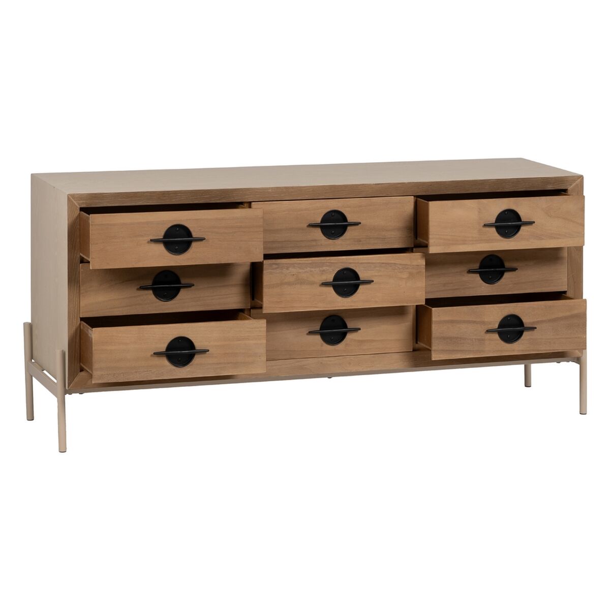 Skänk AIKO Kräm Naturell Järn Trä MDF 148 x 38 x 66 cm - 3