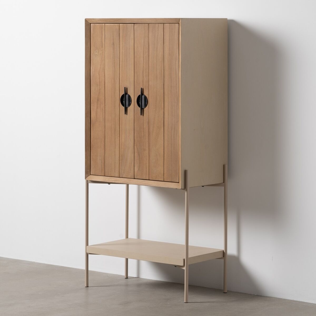 Skänk AIKO Kräm Naturell Järn Trä MDF 70 x 40 x 172 cm - 2