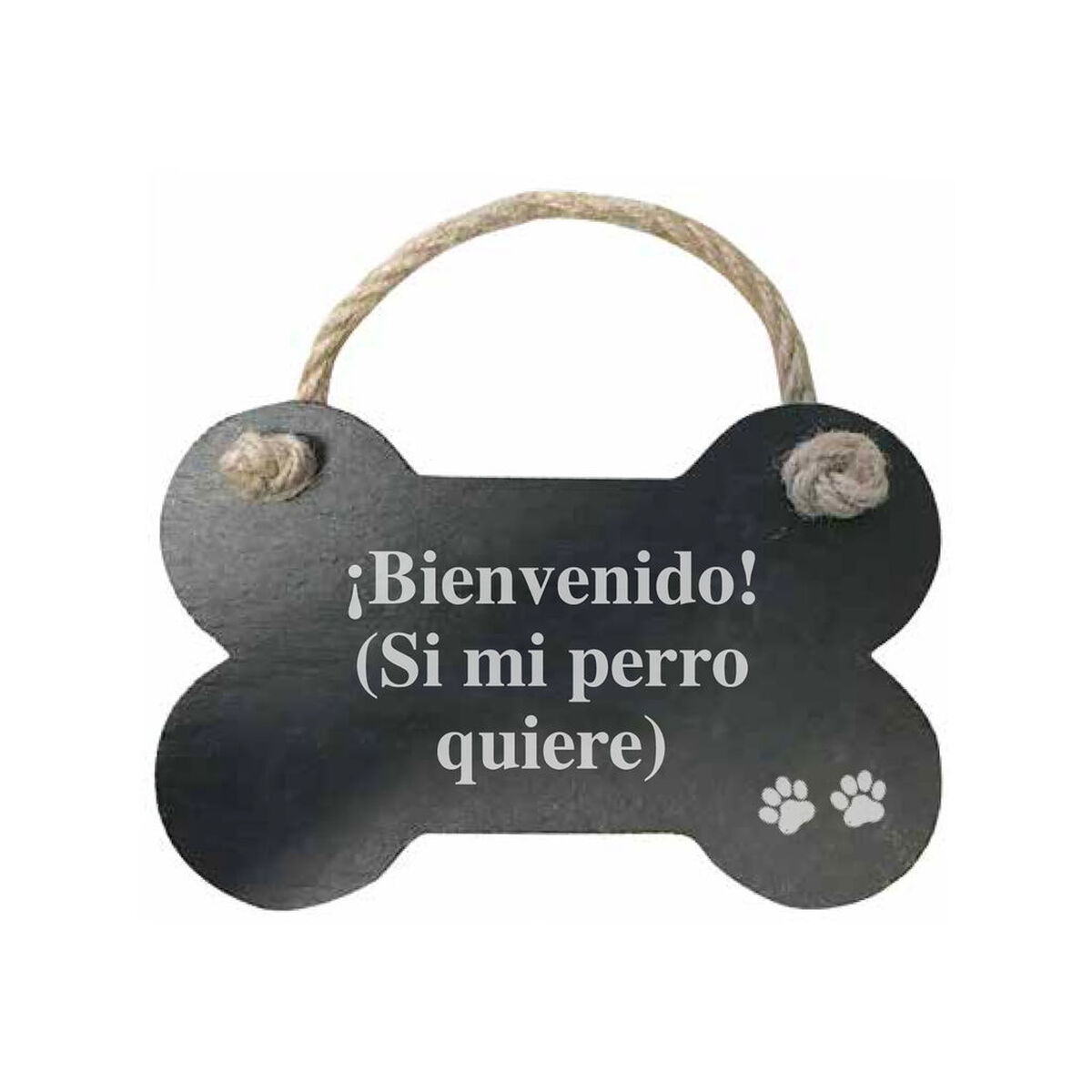 Hängdekoration Magnet & Steel Bienvenido (si mi perro quiere) Ben Skiffer Snöre - 3