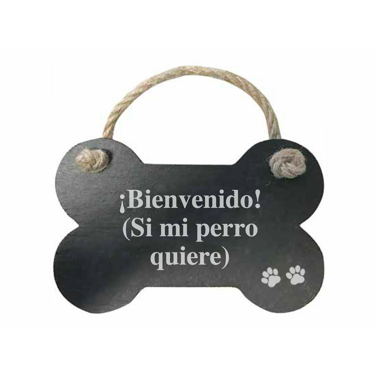 Hängdekoration Magnet & Steel Bienvenido (si mi perro quiere) Ben Skiffer Snöre