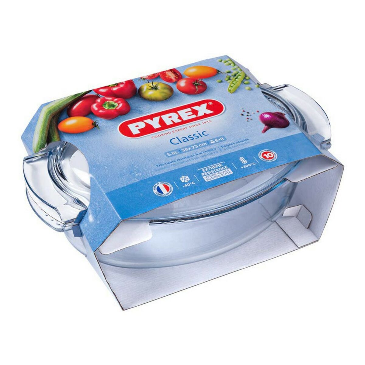 Ugnsform Pyrex 1040712 Vit Transparent Härdat glas 6 L 4,5 g 4,5 L - 3