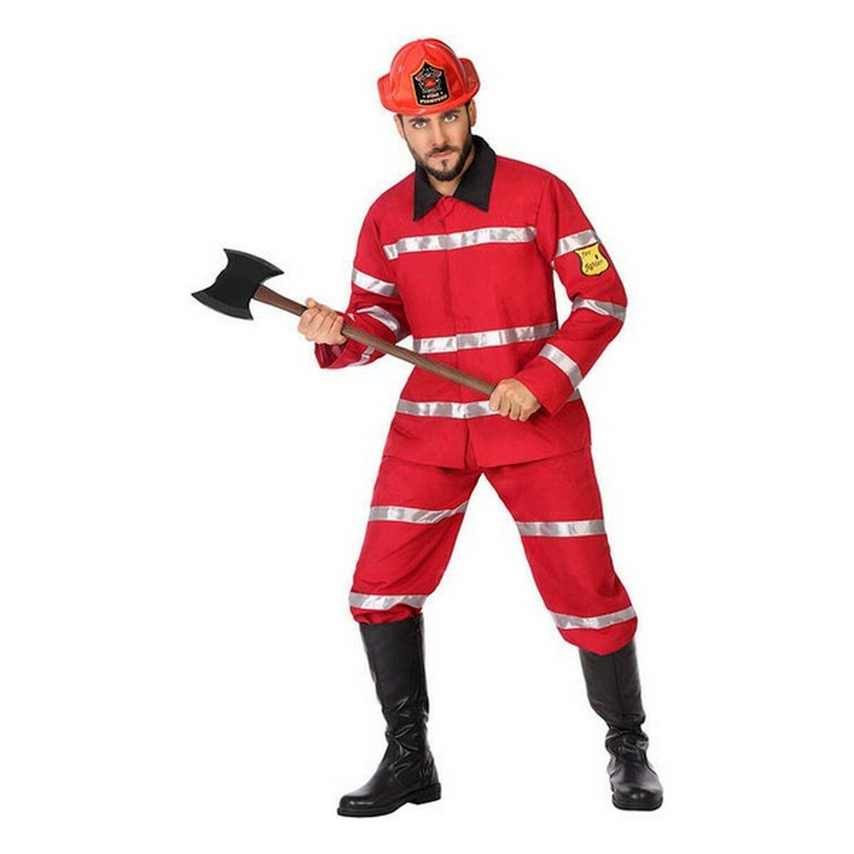 Maskeraddräkt vuxna Röd Brandman (2 Delar) - 9