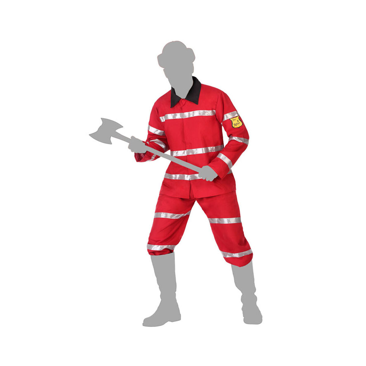 Maskeraddräkt vuxna Röd Brandman (2 Delar) - 6