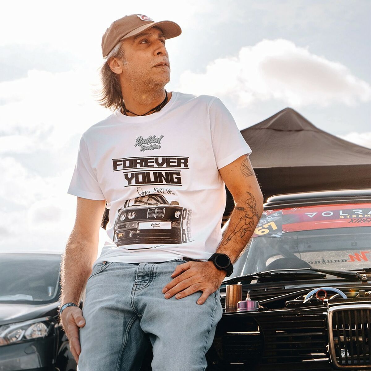 T-shirt med kortärm Herr RADIKAL FOREVER YOUNG Vit XL - 2