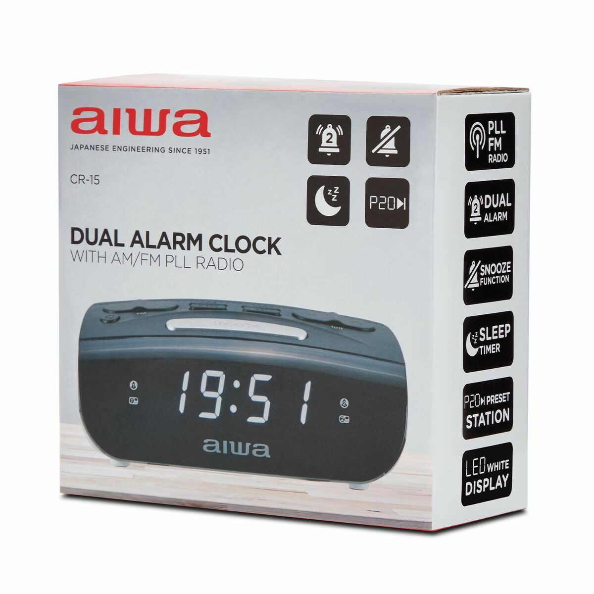 Klockradio Aiwa CR-15 Svart - 5