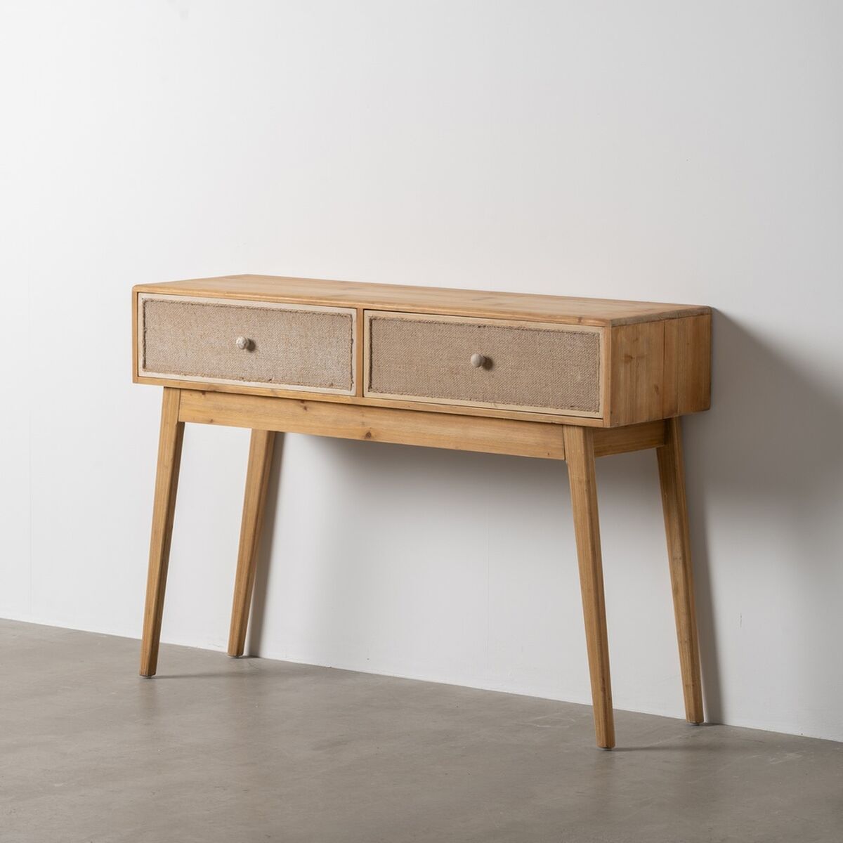 Skänk GEREL Naturell Granträ Trä MDF Naturliga fibrer 115 x 37 x 80 cm - 2