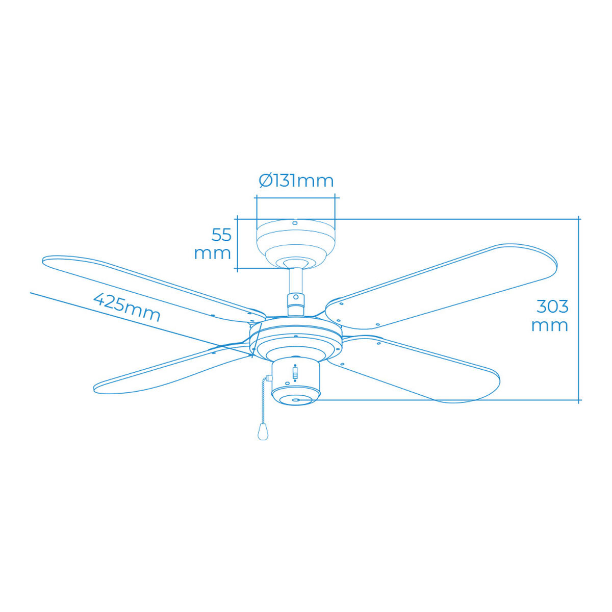 Takfläkt EDM 33802 Báltico Vit 50 W ø 102 cm - 6